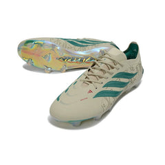 Chuteira Campo FG Adidas Predator 26 Elite Bege e Verde