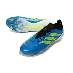 Chuteira Campo FG Adidas Predator 26 Elite Azul, Branca e Preta