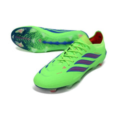 Chuteira Campo FG Adidas Predator 26 Elite Verde Fluorescente e Azul