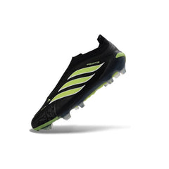 Chuteira Campo FG Adidas Predator 26 Elite Sem Cadarço Preta e Verde