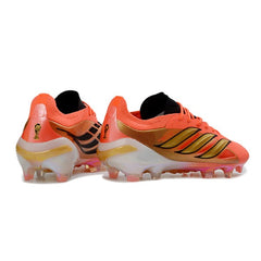 Chuteira Campo FG Adidas Predator 26 Elite Laranja e Dourada