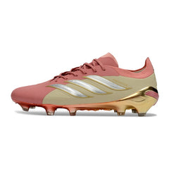 Chuteira Campo FG Adidas Predator 26 Elite Rosa, Dourada e Bege
