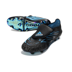 Chuteira Campo FG Adidas Predator 26 Elite Com Língua Preto e Azul