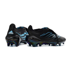 Chuteira Campo FG Adidas Predator 26 Elite Com Língua Preto e Azul