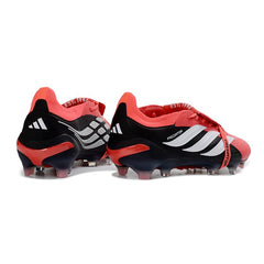 Chuteira Campo FG Adidas Predator 26 Elite Com Língua Preta e Vermelha