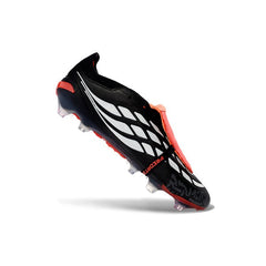 Chuteira Campo FG Adidas Predator 26 Elite Com Língua Preta, Vermelha e Branca