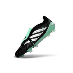 Chuteira Campo FG Adidas Predator 26 Elite Com Língua Preta, Branca e Verde