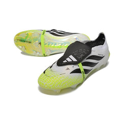 Chuteira Campo FG Adidas Predator 26 Elite Com Língua Fluorescent Verde, Preto e Branco