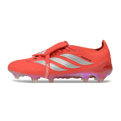 Chuteira Campo FG Adidas Predator 26 Elite Com Língua Laranja e Branco