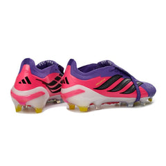 Chuteira Campo FG Adidas Predator 26 Elite Com Língua Rosa e Roxa Infantil