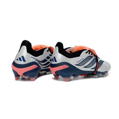 Chuteira Campo FG Adidas Predator 26 Elite Com Língua Prateada e Laranja