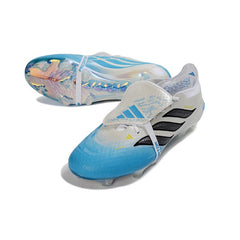 Chuteira Campo FG Adidas Predator 26 Elite Com Língua Branca e Azul