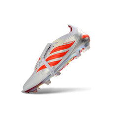 Chuteira Campo FG Adidas Predator 26 Elite Com Língua Branco e Laranja
