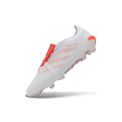 Chuteira Campo FG Adidas Predator 26 Elite Com Língua Branco e Laranja