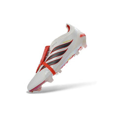 Chuteira Campo FG Adidas Predator 26 Elite Com Língua Branca e Laranja