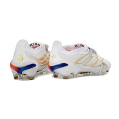 Chuteira Campo FG Adidas Predator 26 Elite Com Língua Zidane Branca e Dourada