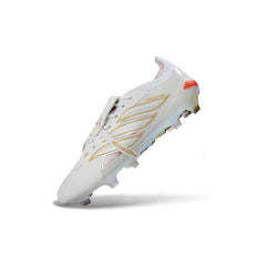 Chuteira Campo FG Adidas Predator 26 Elite Com Língua Zidane Branca e Dourada