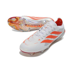 Chuteira Campo FG Adidas Predator 26 Elite Branco e Laranja