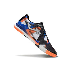 Chuteira Futsal IC Joma Regate Rebound Preta Laranja Azul e Cinza