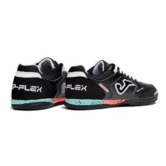 Chuteira Futsal IC Joma Top Flex 24 Preta Azul-Clara e Rosa