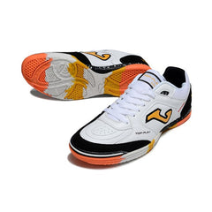 Chuteira Futsal IC Joma Top Flex 24 Branca Preta e Laranja