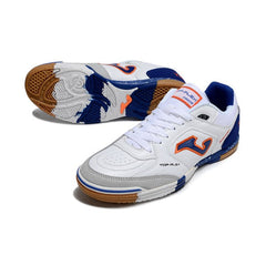 Chuteira Futsal IC Joma Top Flex 24 Branca, Azul e Laranja