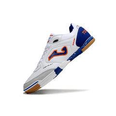Chuteira Futsal IC Joma Top Flex 24 Branca, Azul e Laranja