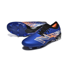 Chuteira Campo FG New Balance Furon Team V8 Azul e Laranja
