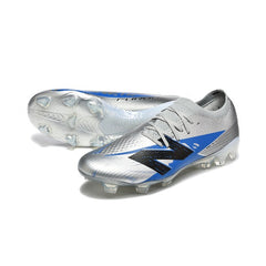 Chuteira Campo FG New Balance Furon Team V8 Prateada e Azul