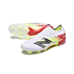 Chuteira Campo FG New Balance Furon Team V8 Branca e Vermelha