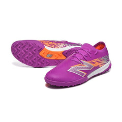 Chuteira Society TF New Balance Furon V8 Elite Roxa e Laranja