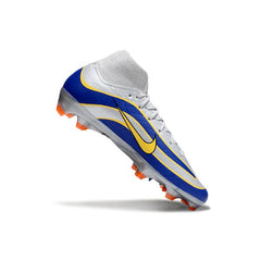 Chuteira Campo FG Nike Air Zoom Mercurial Superfly 10 Elite Cinza e Azul