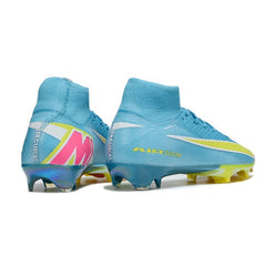Chuteira Campo FG Nike Air Zoom Mercurial Superfly 10 Elite Azul-Clara e Amarela