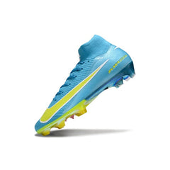 Chuteira Campo FG Nike Air Zoom Mercurial Superfly 10 Elite Azul-Clara e Amarela