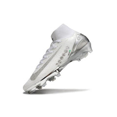 Chuteira Campo FG Nike Air Zoom Mercurial Superfly 10 Elite Branca e Prateada