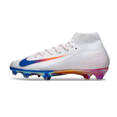 Chuteira Campo FG Nike Air Zoom Mercurial Superfly 10 Elite Branca, Azul e Vermelha