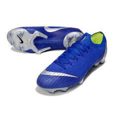 Chuteira Campo FG Nike Air Zoom Mercurial Vapor 12 Elite Azul e Prateada