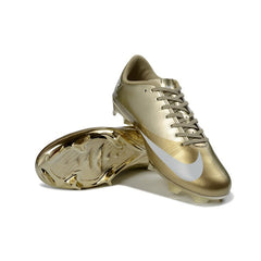 Chuteira Campo FG Nike Air Zoom Mercurial Vapor 16 Elite CR7 Dourada Infantil