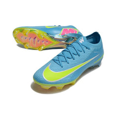Chuteira Campo FG Nike Air Zoom Mercurial Vapor 16 Elite Azul-Clara e Amarela