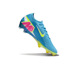 Chuteira Campo FG Nike Air Zoom Mercurial Vapor 16 Elite Azul-Clara e Amarela