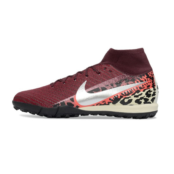 Chuteira Society TF Nike Mercurial Superfly 10 Elite Vermelha-Escura Infantil