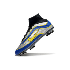 Chuteira Campo FG Nike Mercurial Superfly 4 Elite Cinza e Azul