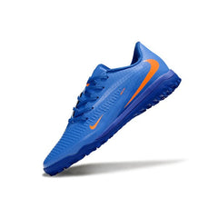 Chuteira Society TF Nike Phantom 6 Academy Azul e Laranja