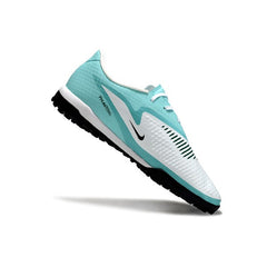 Chuteira Society TF Nike Phantom 6 Academy Branca e Azul-Clara