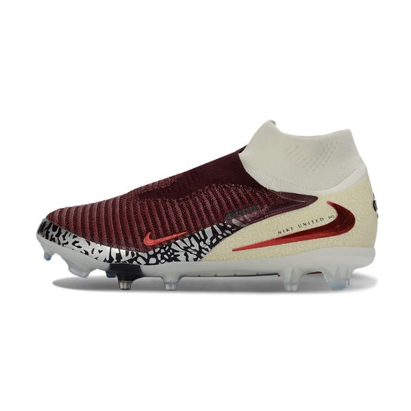 Chuteira Campo Sintético AG Nike Phantom 6 DF Elite Pack Branco e Vermelha-Escura Infantil