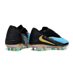 Chuteira Campo FG Nike Phantom 6 Elite Preta, Azul e Dourada