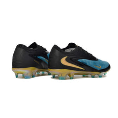 Chuteira Campo FG Nike Phantom 6 Elite Azul e Dourada Infantil
