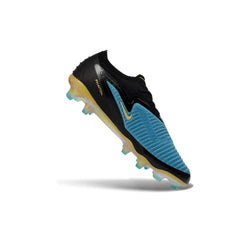 Chuteira Campo FG Nike Phantom 6 Elite Azul e Dourada Infantil
