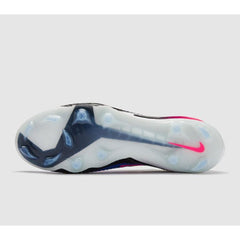 Chuteira Campo FG Nike Phantom 6 Elite Branca e Azul Infantil
