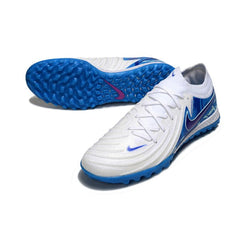 Chuteira Society TF Nike Phantom GX2 Elite Branca e Azul
